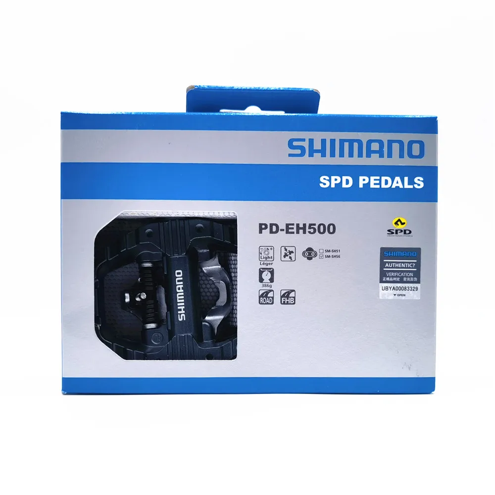 SHIMANO PD EH500 Dual-Sided Platform / Clipless SPD Pedals with Cleat SM-SH56 Original PD-EH500