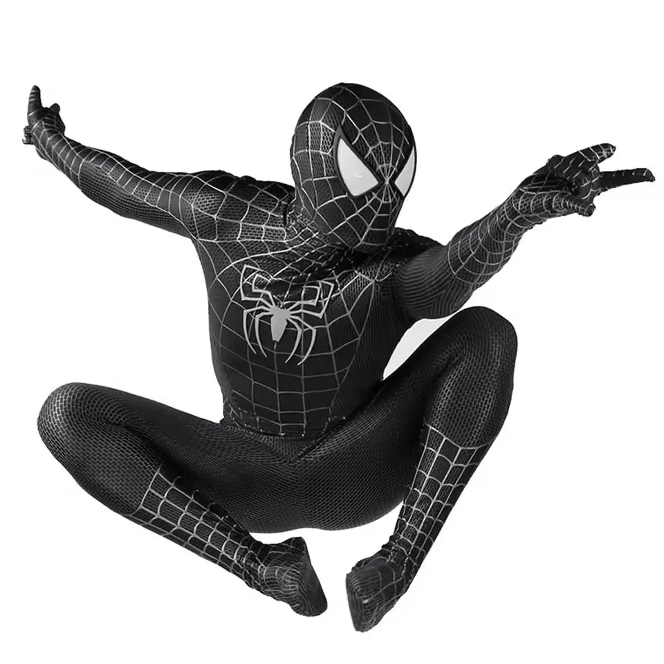 

New Halloween Symbiont Black Raimi Spiderman Costume Cosplay Bodysuit 3D Printed Spandex Superhero Zentai Costume BodySu