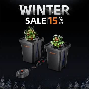 Spider Farmer 7 Galonluk DWC Topraksız Sistem Yetiştirme Kitleri + 2 Kovalı Hava Pompası