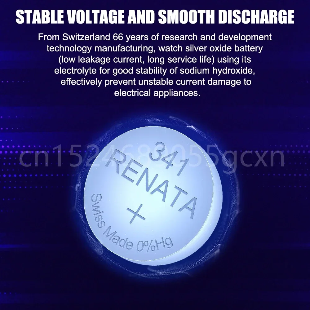 Renata 341 SR714SW LR714 실버 산화물 시계 배터리, LED 헤드폰 카메라 체중계 단추 셀, 스위스 제조, 1.55V