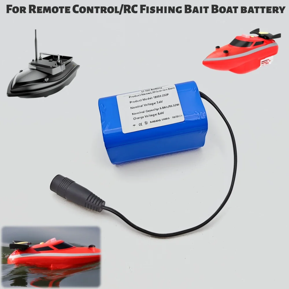 2S2P 7.4 فولت 6800 مللي أمبير بطارية ليثيوم أيون للتحكم عن بعد/RC قارب طعم سمك batteryT1882011-5 T888 V007 H18 C18