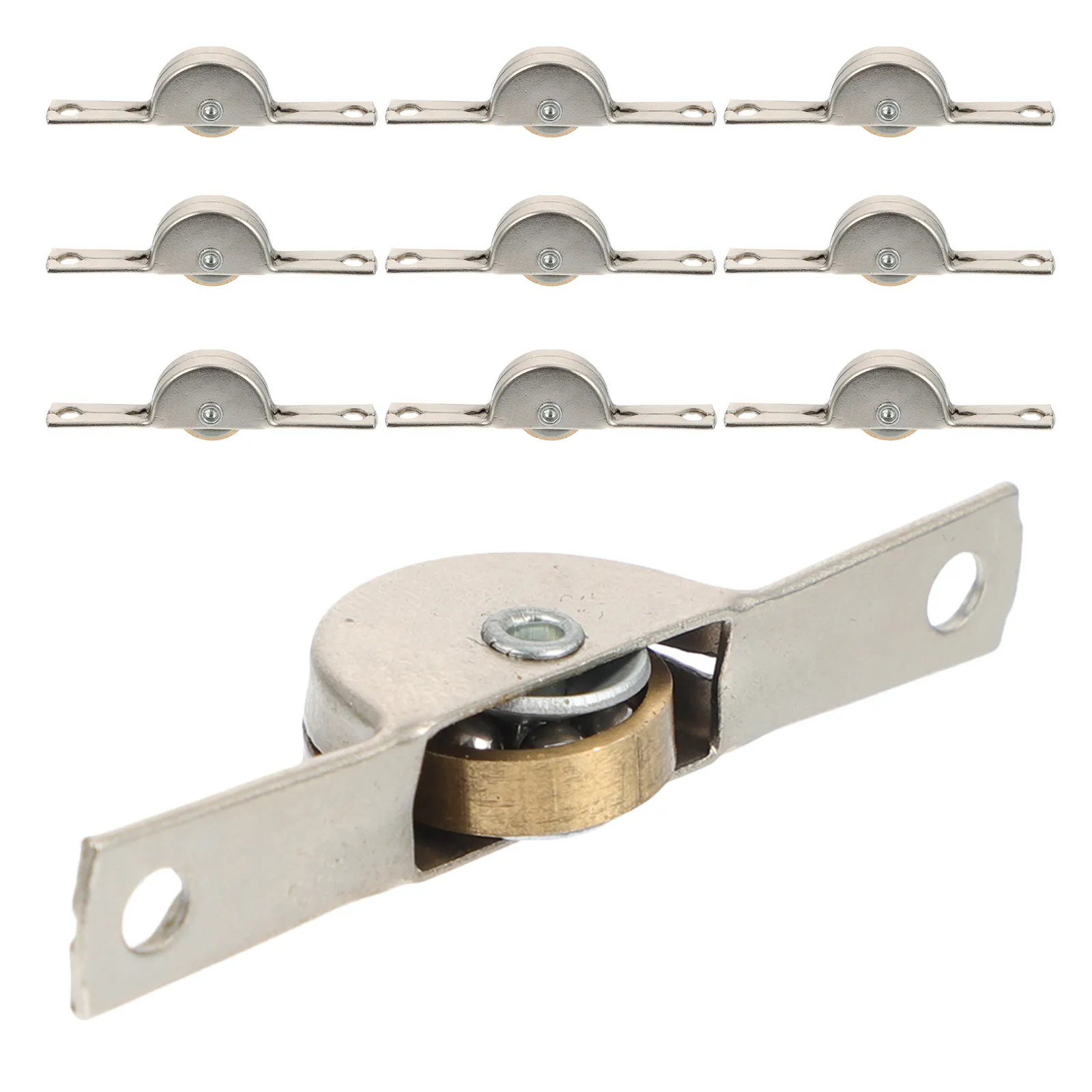 

10 шт. роликовых колес для раздвижных дверей, сверхмощные металлические ролики для направляющих, плавная и бесшумная работа для шкафов и гардеробов