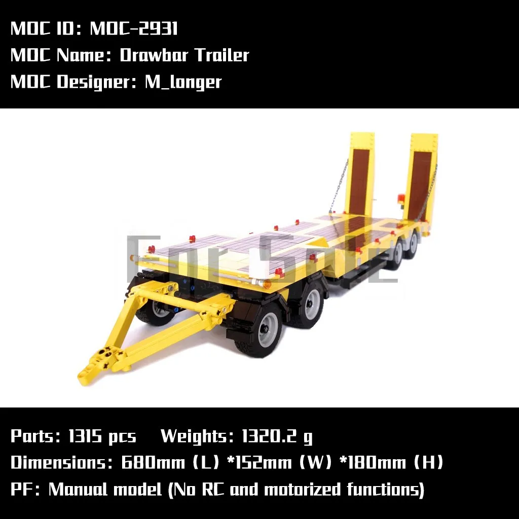 Moc2918 Truck & Moc2931 Tractor Trailer Model With PDF Drawing Building Blocks Bricks DIY Toy Birthday Christmas Gift