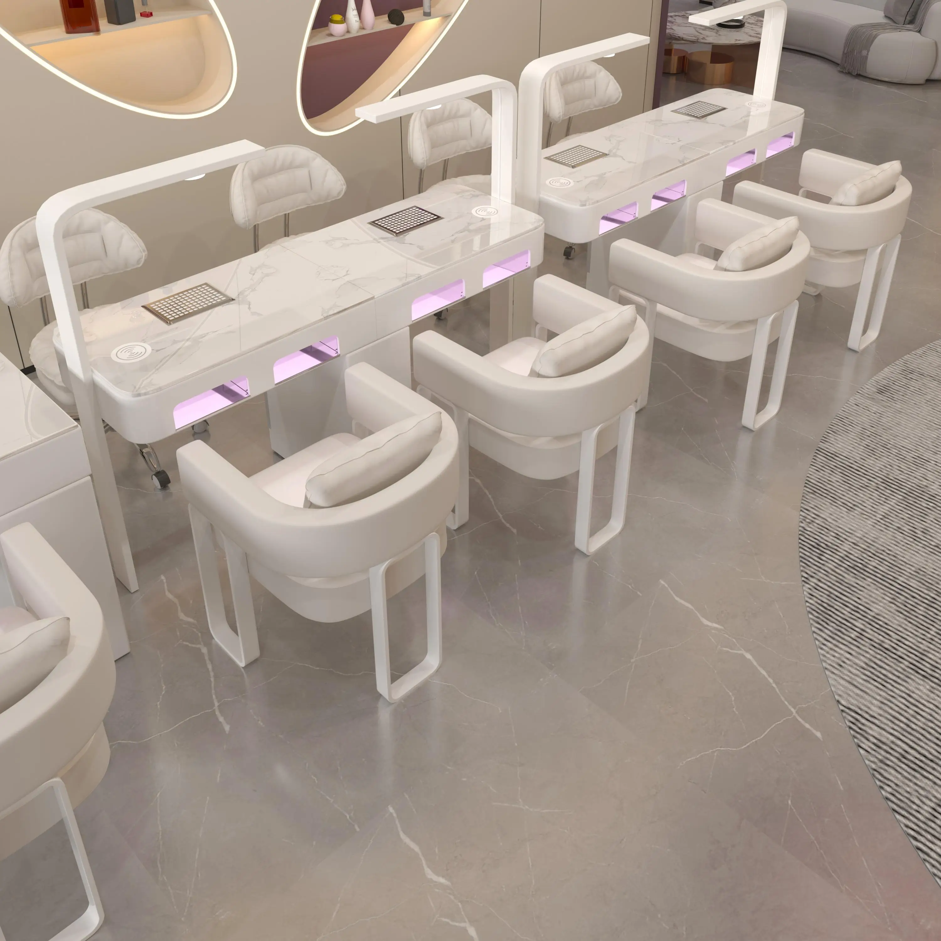 M2 marble high-power vacuum cleaner, baking lamp, nail art table and chair set, a full set of high-end
