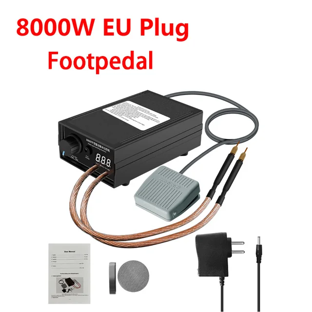 8000W Handgehaltener Akku-Punktschweißer, Tragbare DIY-Schweißmaschine, Hochleistungs-Punktschweißgerät für 18650 Li-Ionen-Akkus – Detail 2