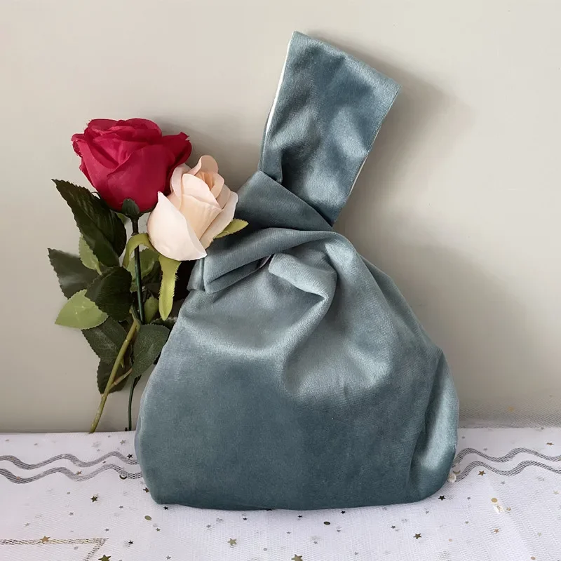 Youda-Bolso de mano de terciopelo Vintage para mujer, bolsa de muñeca artística de tela para mujer joven, paquete de compras informal, bolsas