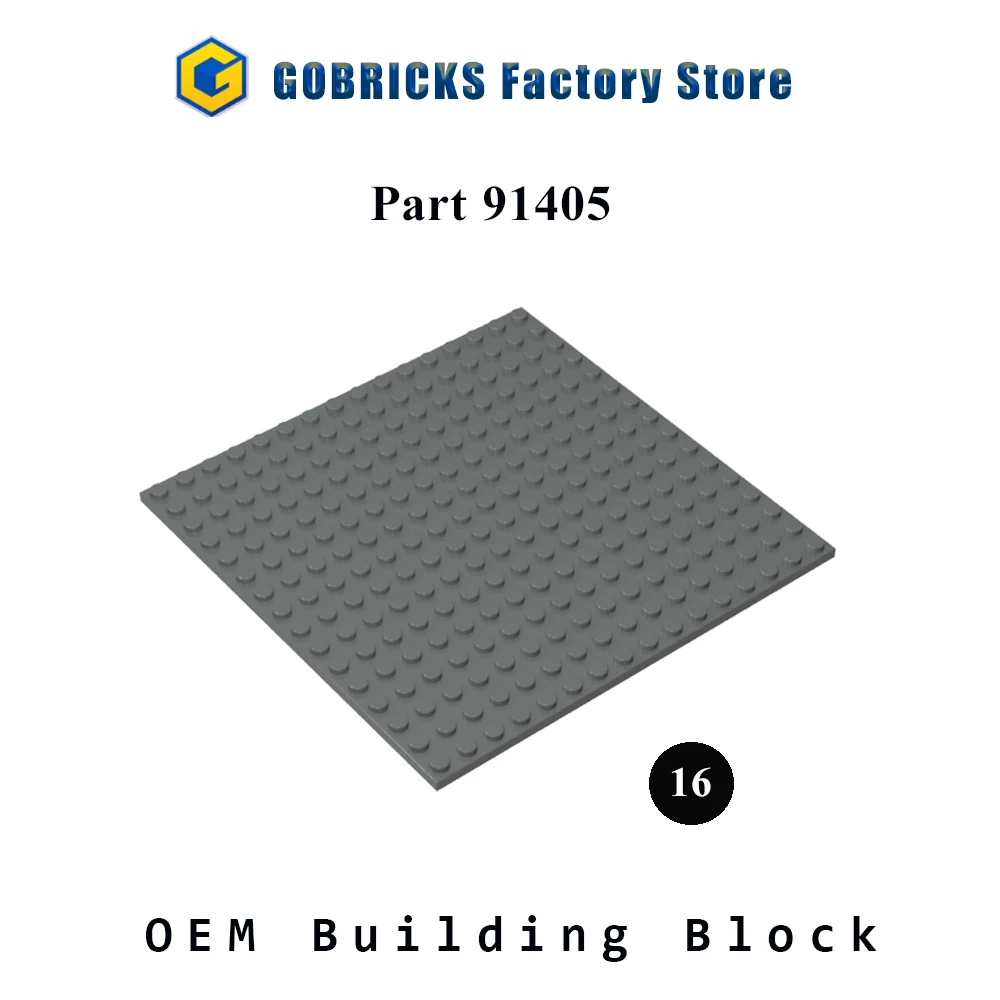 

Gobricks 10 шт. 91405 детали MOC, пластина, кирпич 16x16, совместимая с детскими игрушками, строительные блоки «сделай сам», собирает модель архитектуры