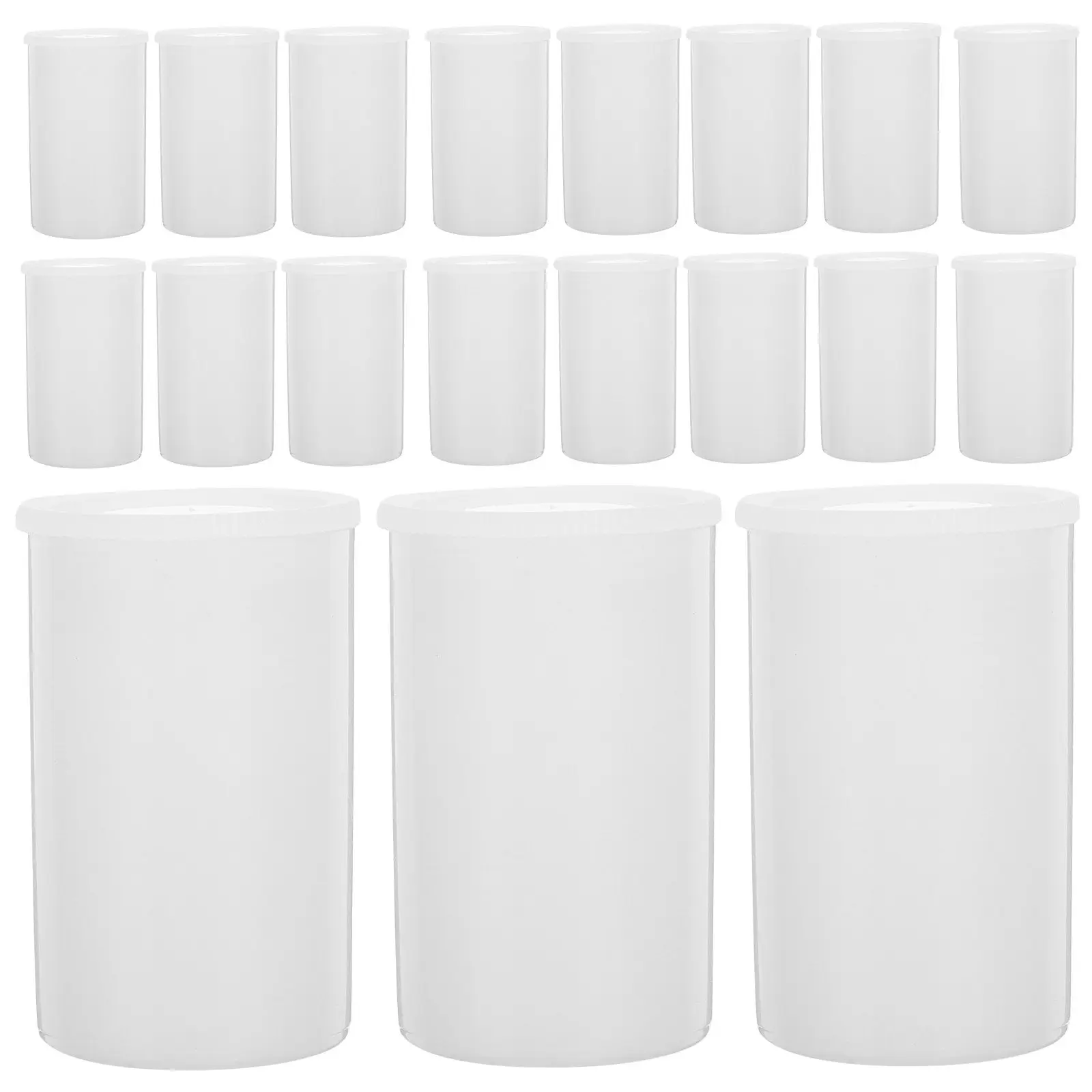35Pcs Cylindrical Plastic Storage Containers Lids Versatile Small Items Organizer for Photography Hobbyists Travel
