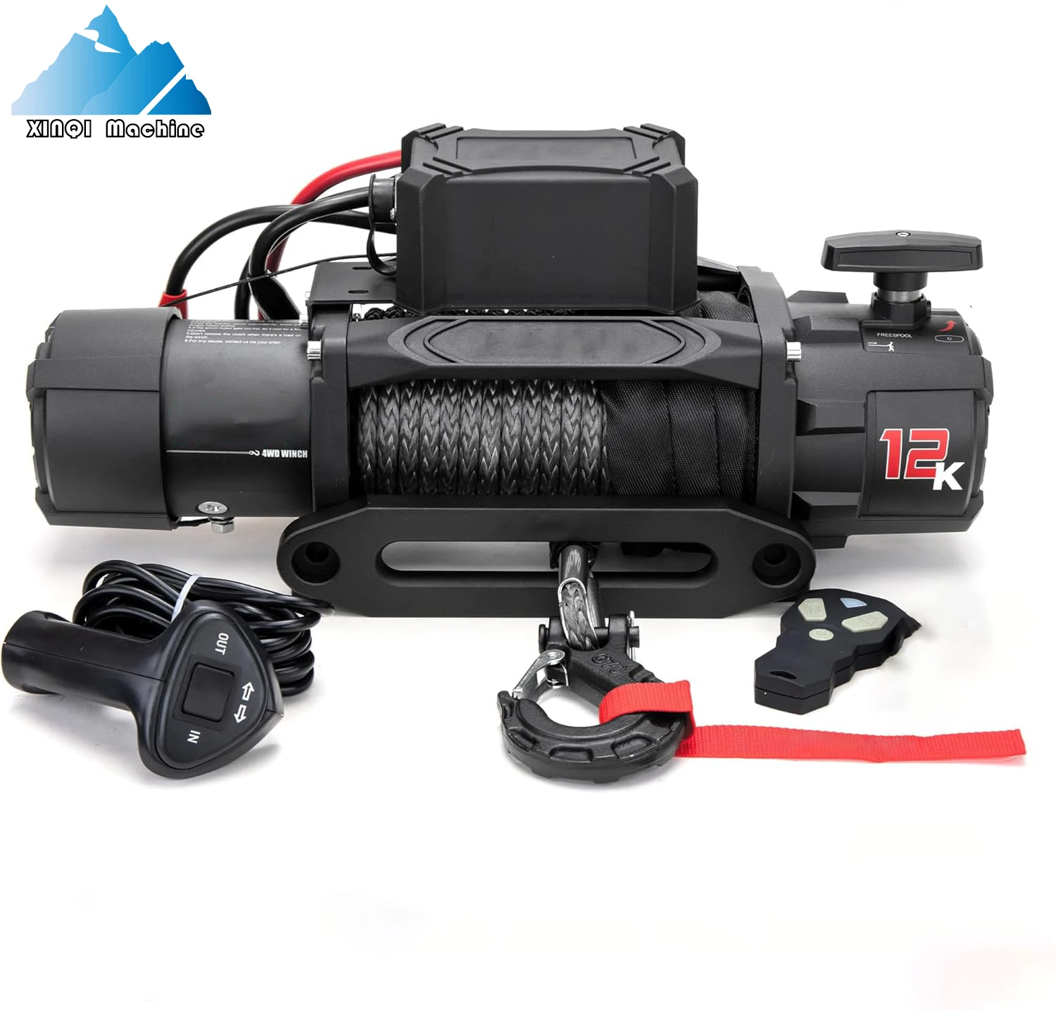 XINQI 12000 LBS Winch With Synthetic Rope and 2 Wireless Remotes - Panther Series 3S