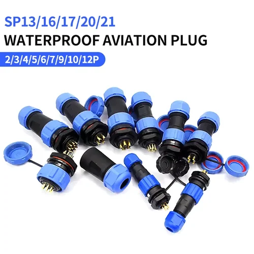 5/10/100 juegos Sp13 Sp16/SP17 Sp20/SP21 Ip68 enchufe de aviación impermeable conector macho hembra montado en Panel 2/3/4/5/6/7 pines