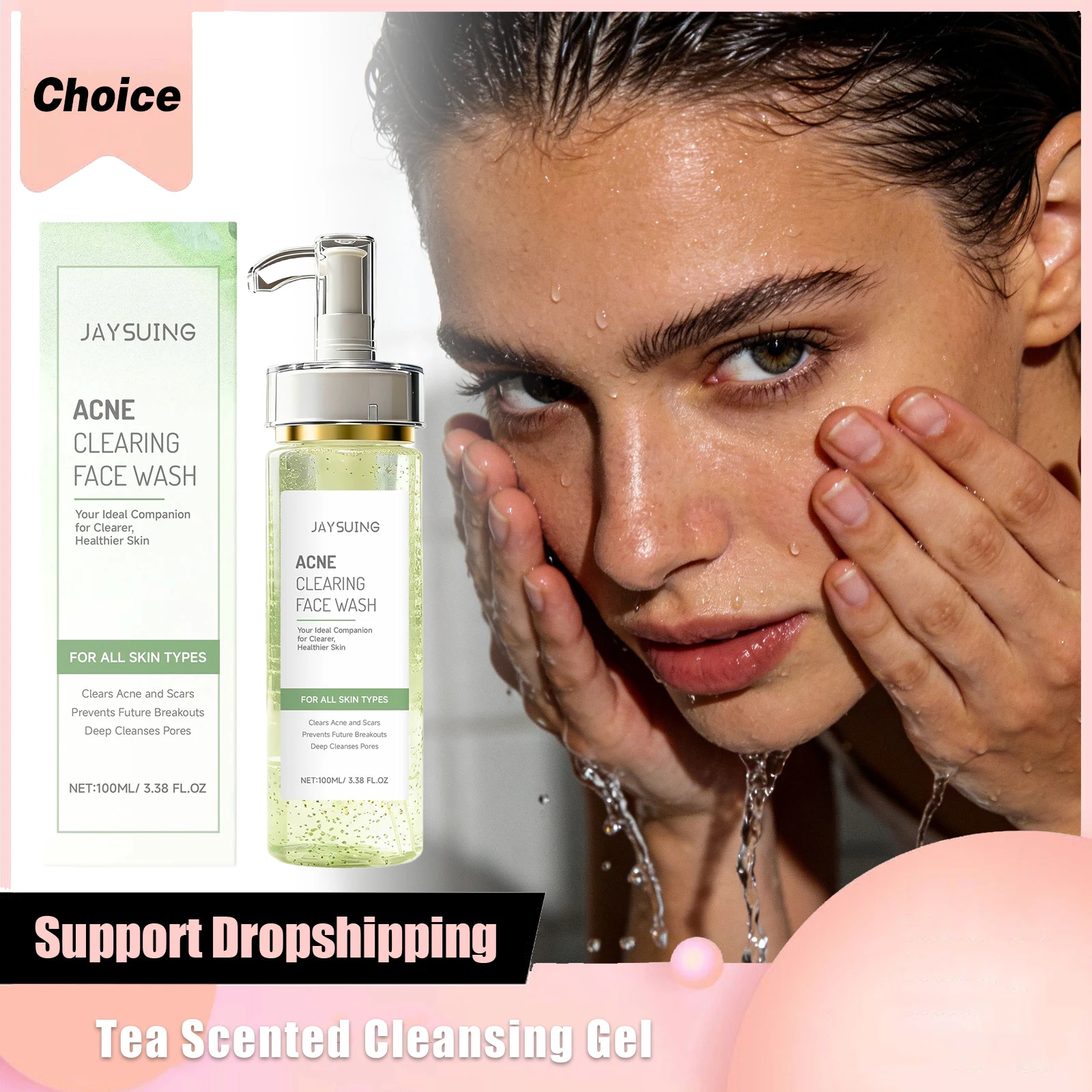 

Tea Tree Salicylic Acid Cleansing Gel Abundant Foam Unclog Pores Clean Dirt Brighten Skin Tone Gentle Exfoliating Face Cleanser