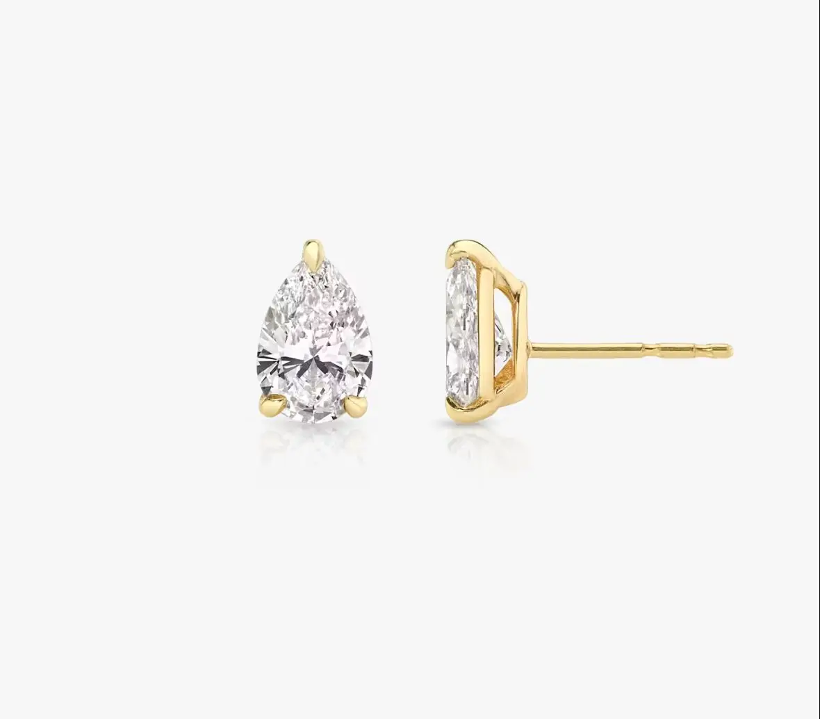 

Custom Jewelry 6x9mm Pear Cut Moissanite 925 Silver Earrings