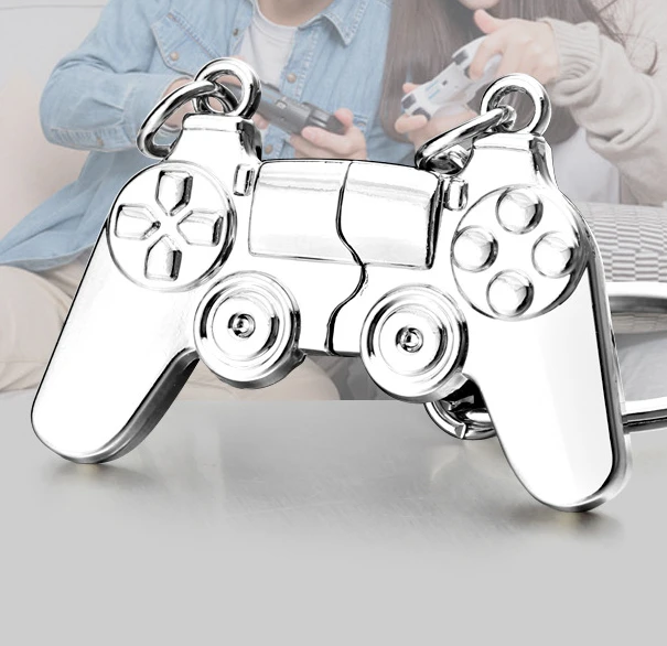 Metal Game Machine Keychain Keyring Gamepad Boyfriend Joystick Key Chain PS4 Game Console Keychains Bag Car Hanging Key Ring