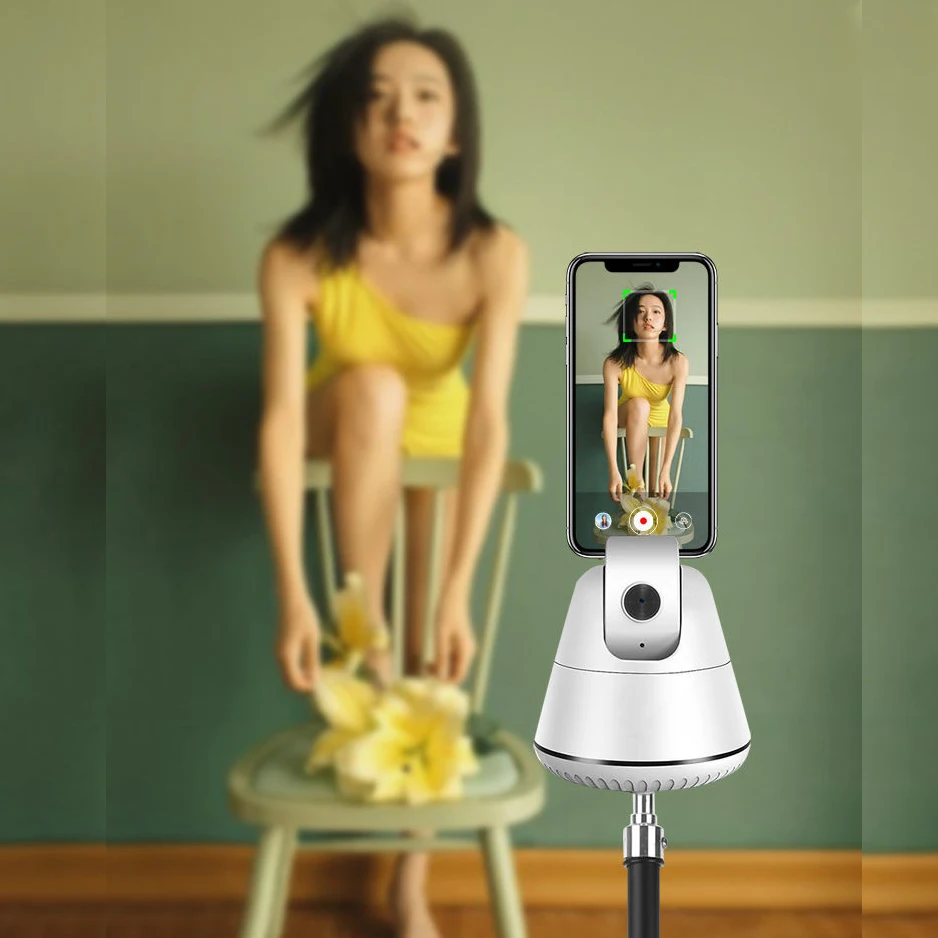 Estabilizador de Cardán para Cámara, Soporte de Disparo Inteligente, Seguimiento Facial Automático, Trípode de Palo Selfie, Rotación 360 para Grabación de Vídeo en Directo, Vlog