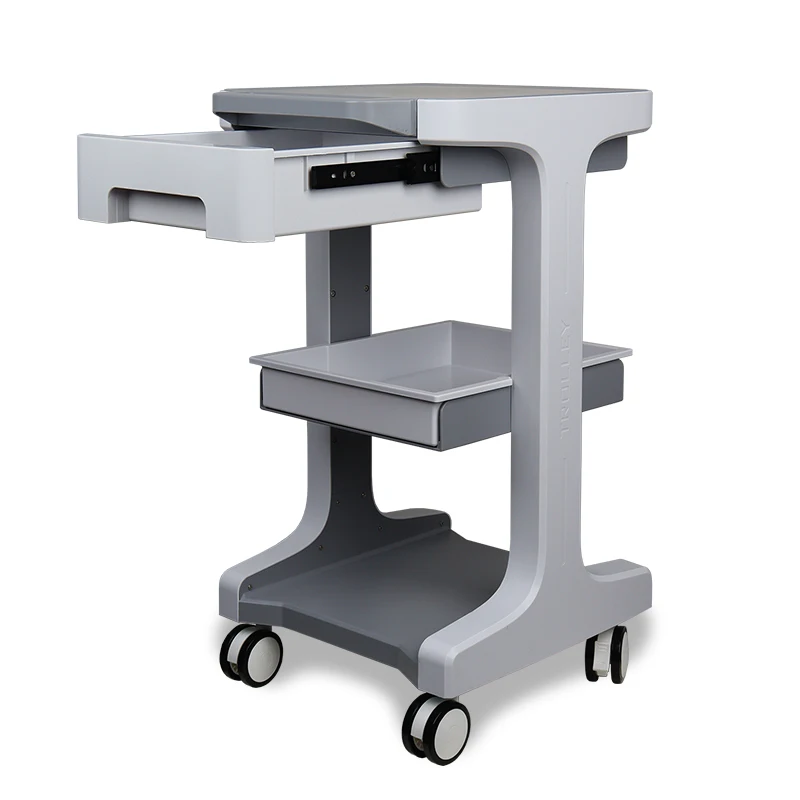 New Design White Medical Aesthetic Device Carts Acrylic Salon Beauty Spa Trolley Facial Machine Trolley Carts Dental Trolley