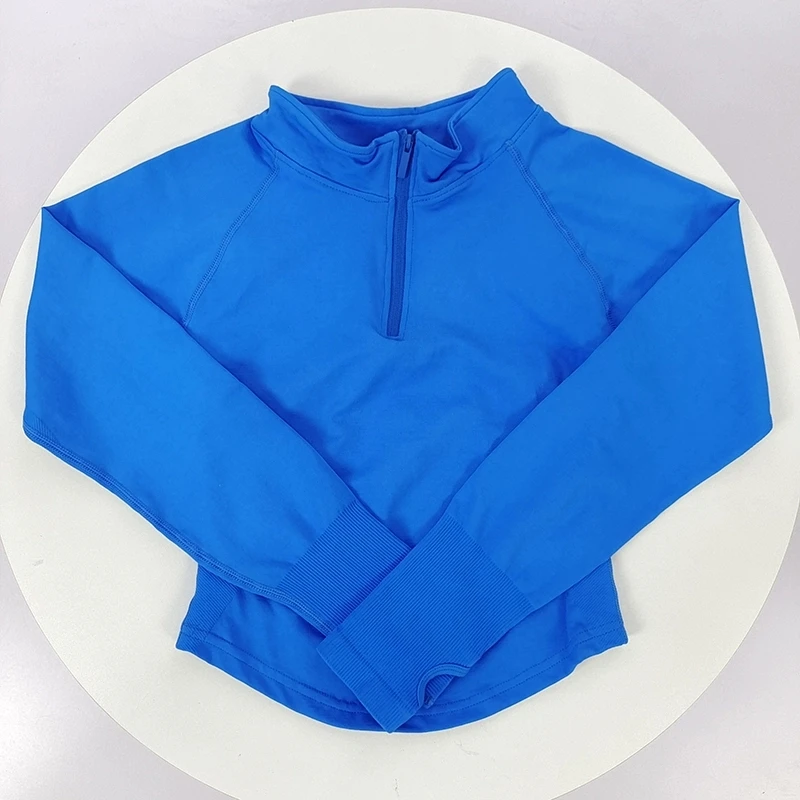 Women's Half Zip Workout Jacket - Slim Fit Long Sleeve Compression Top for Yoga Gym Training image 4
