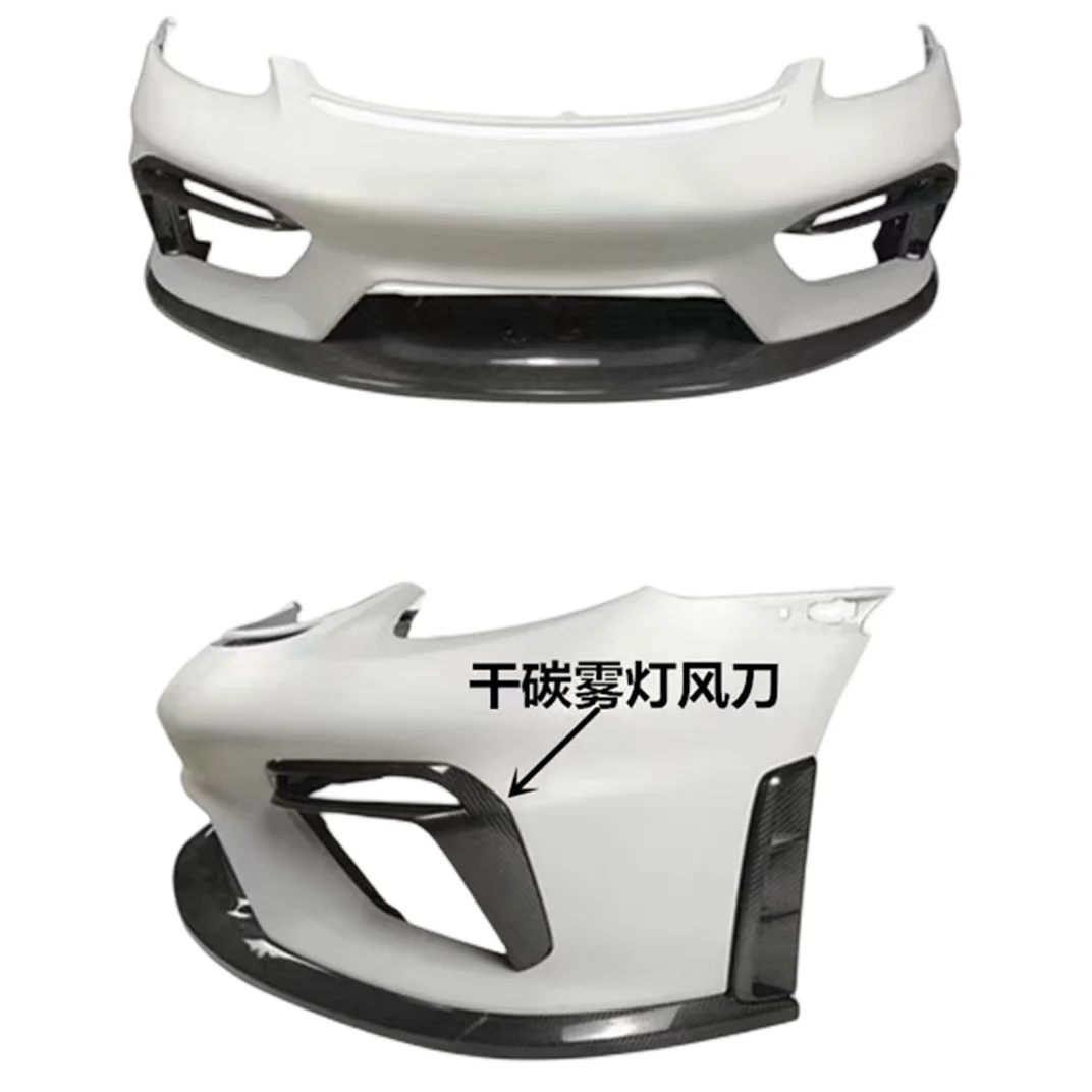 

718 GT Dry Carbon Fiber Front Bar Rear Lip Side Air Vent Rear Spoiler Hood