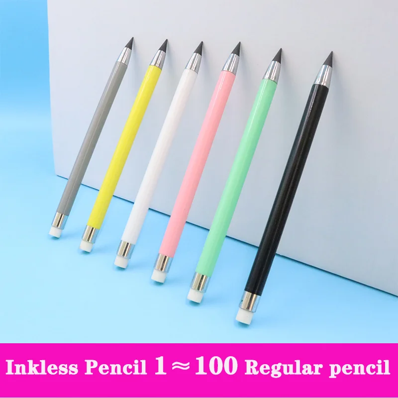 3/12pcs Office12/3pcs  Inkless Pencils Nib HB Writing Pen Painting Clear Durable Student Unlimited Pencil School Kids Art Sketc