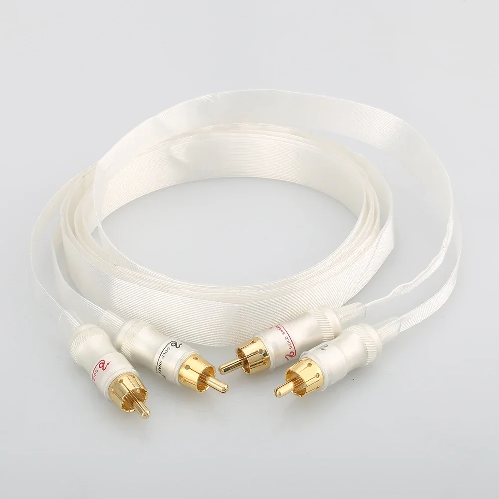 

Hifi silver plated cable Blue white Heven king snake Gold Plated RCA interconnect cable