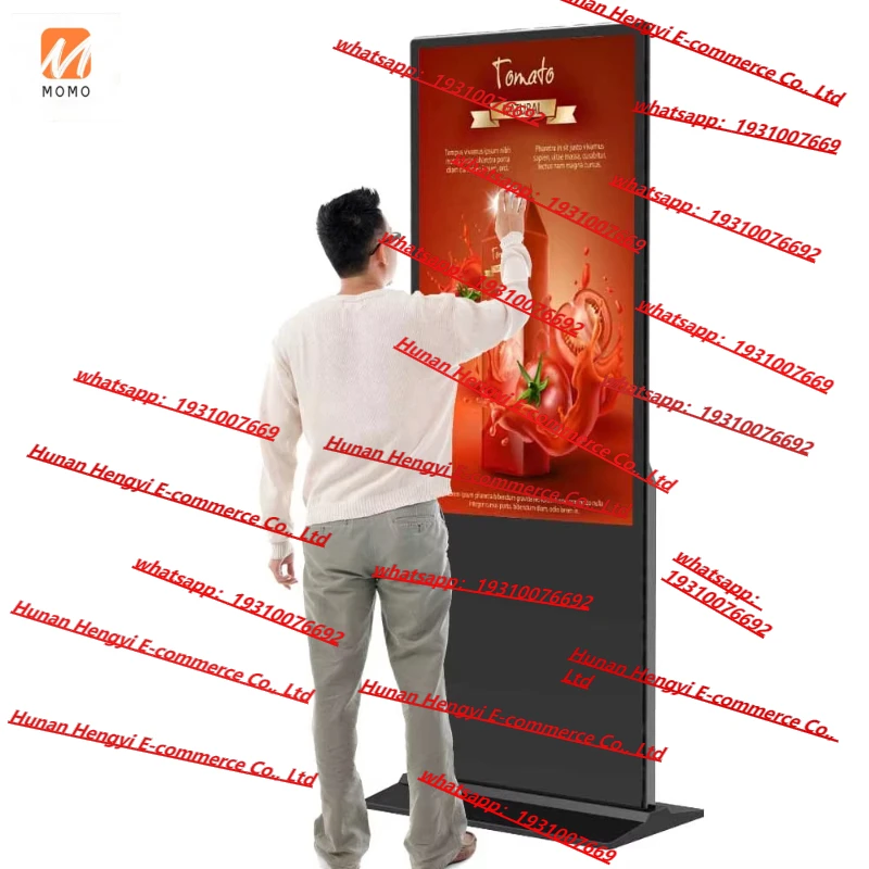 LCD 43 49 55 inch indoor totem floor standing electronic signage kiosk touch screen advertising display for retail store