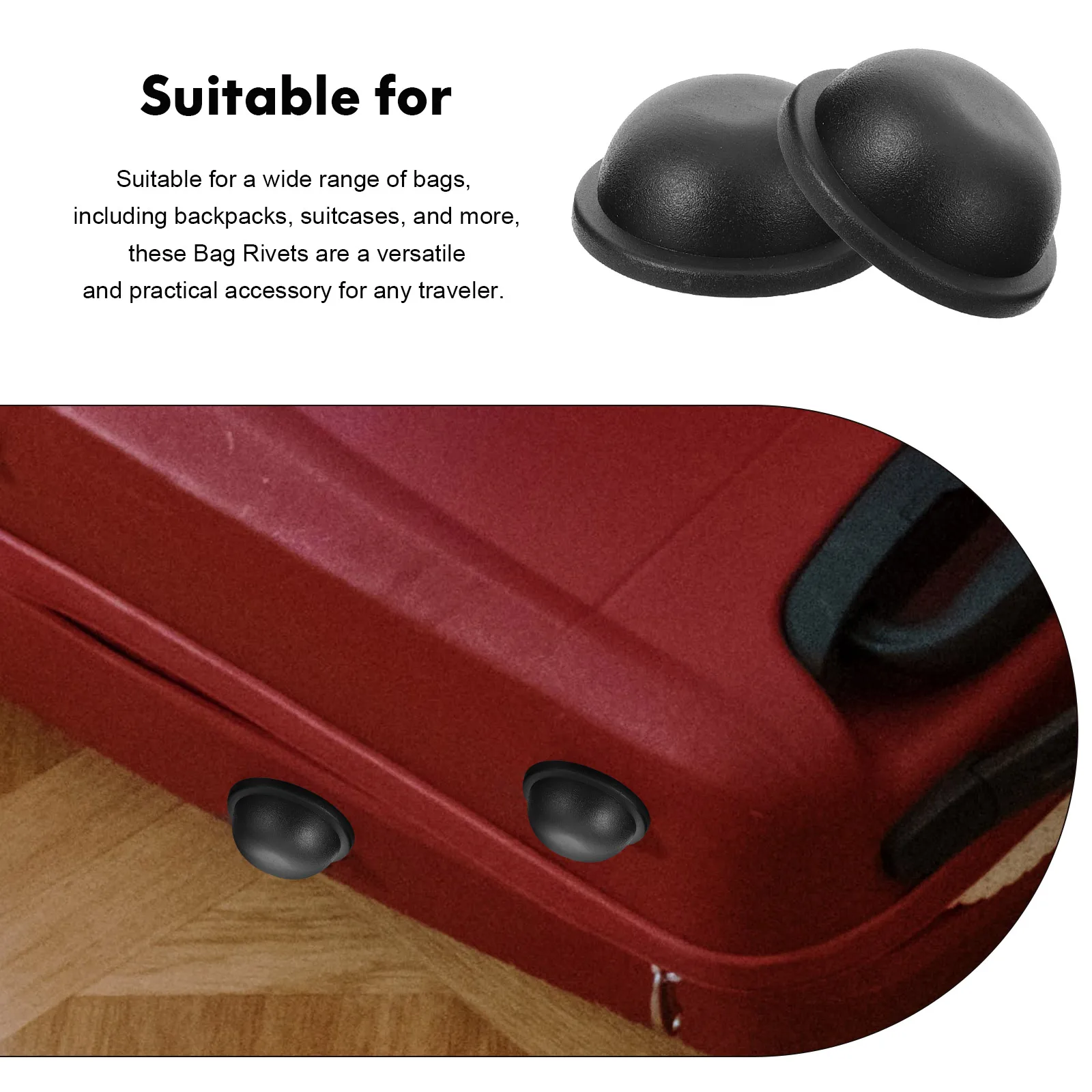 4 Pcs Bag Rivets Durable Round Suitcase Studs Replacement Craft Nail Rivets for Backpack Bottom Repair Furniture Feet