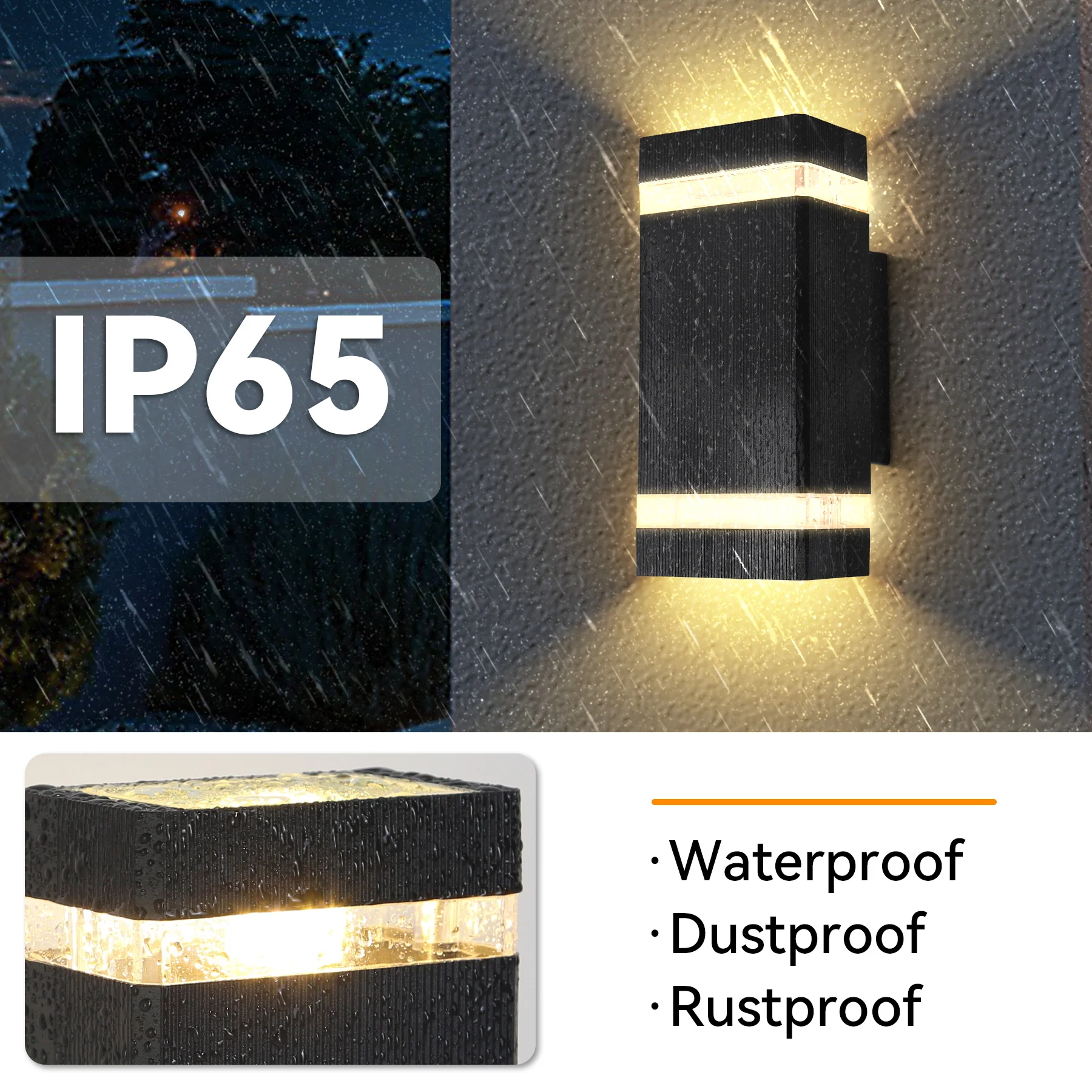 Led Wall Lamp E27 Bulb Socket Waterproof Decorative Light Indoor Outdoor Led Wall Lights Up Down Lighting Bedroom Doorway Patio
