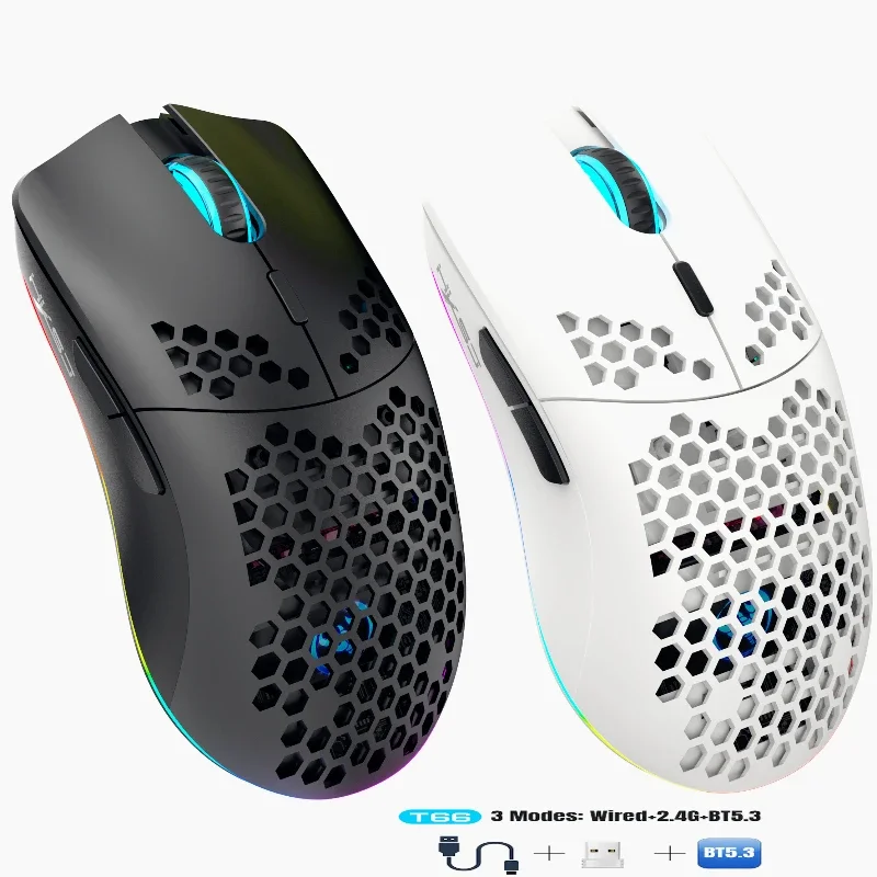 

Wireless mouse gaming gamer bluetooth 2.4G wired computer game rechargeable mouse ergonomic with Backlight portable white mice