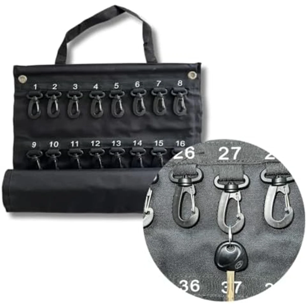 

SNNE-rVersatile Roll-Up Key Storage Box, Weatherproof Portable Storage Box, Holds 40 Keys, Security Hook, for Home