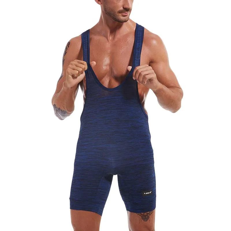 Mens Undershirts Leotard Bodybuilding Fitness Bodysuits Shorts Wrestling Singlet Sports Gym Workout Joggers Jumpsuits One-piece