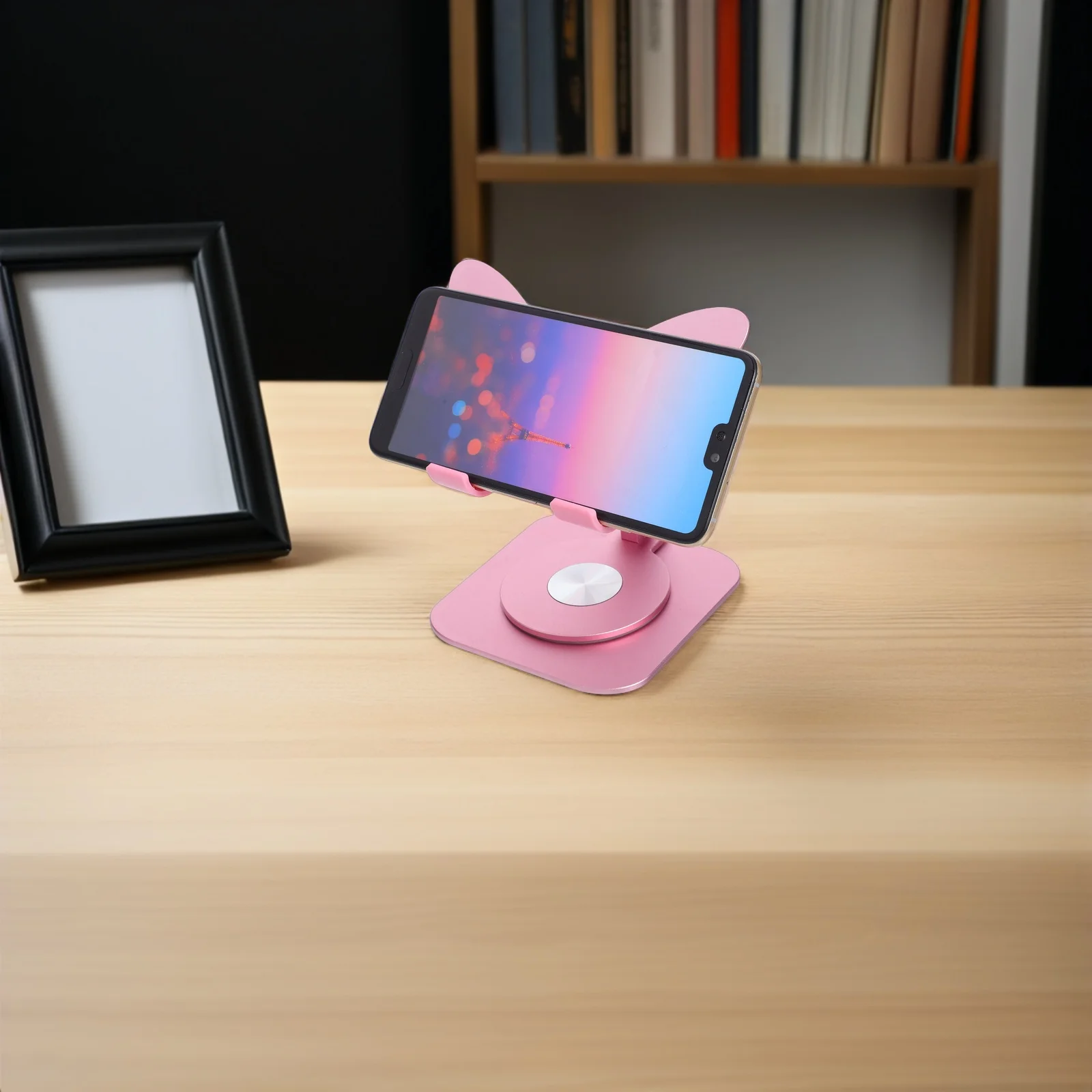 

Adjustable Rotating Folding Phone Stand For Smartphones Tablets Compact Stable Desktop Holder For Video Calls Movies Travel Use
