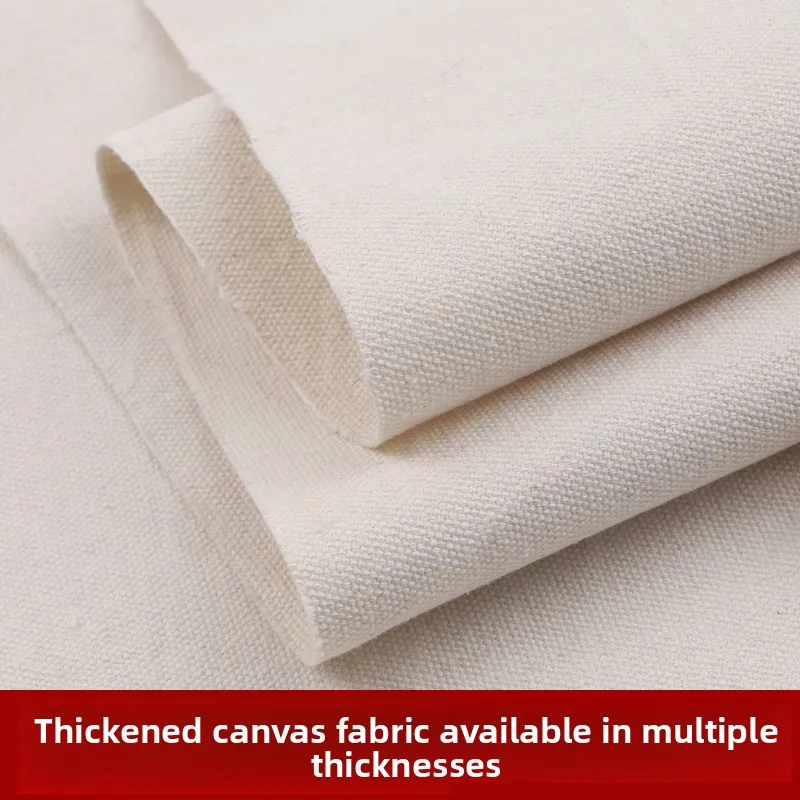 

Thiened White Canvas Fabric Pure Color Polyester Cotton Handmade Sofa Pillow Bapa School Bag Industrial Fabric