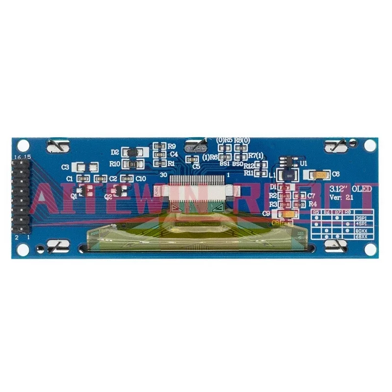 Écran OLED réel 3.12 "256*64 25664 points, Module graphique LCD, écran LCM, SSD1322, Support de contrôleur SPI