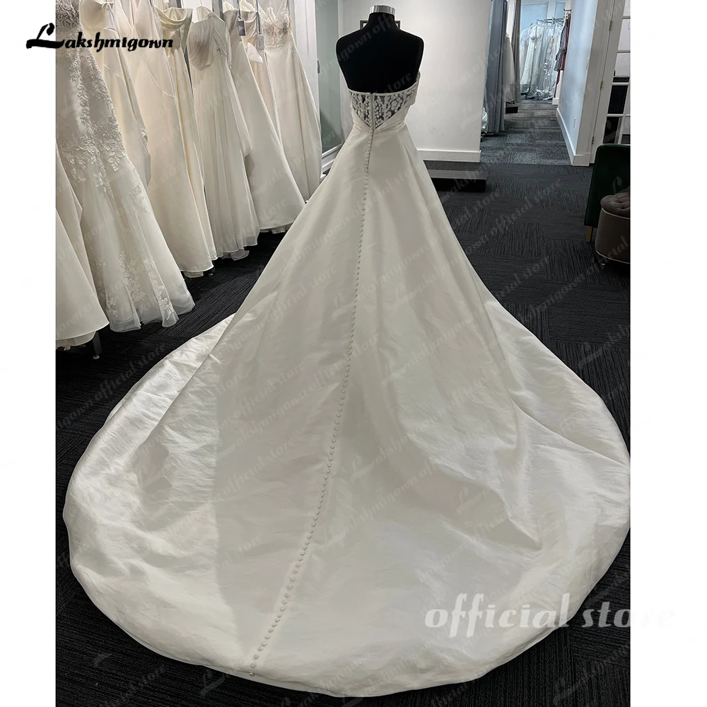 Lakshmigown Off Shoulder Women Satin Wedding Gowns 2025 Vestidos Elegant Bridal Dresses Customized abito da sposa