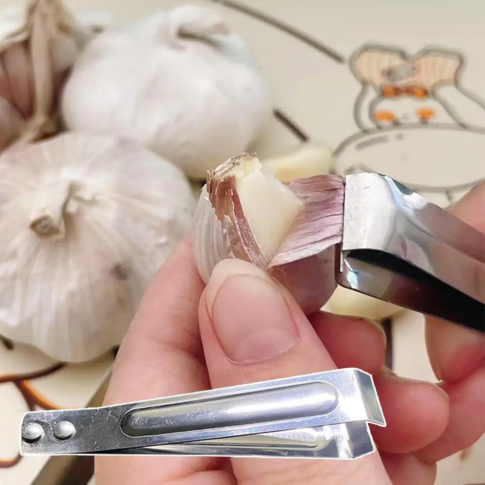 Edelstahl Knoblauch Schäler Schnell Knoblauch Peeling Clip Pinzette Küche Haar Gadgets Schwein Zubehör Zupfen Manuelle T8R6