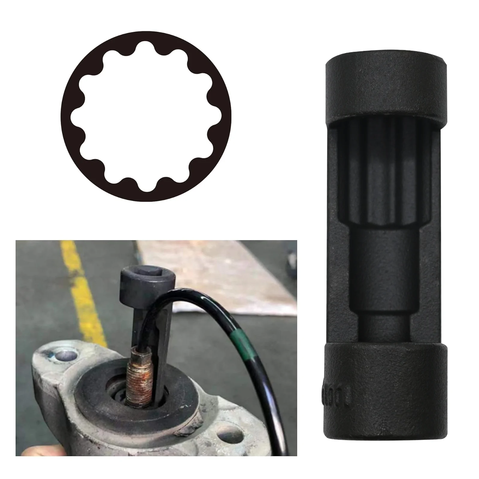 

5Pcs 12 Point Suspension Strut Socket Chrome Vanadium Steel Strut Nut Socket Set 1/2in Drive 18‑24mm for Car Repair Tool