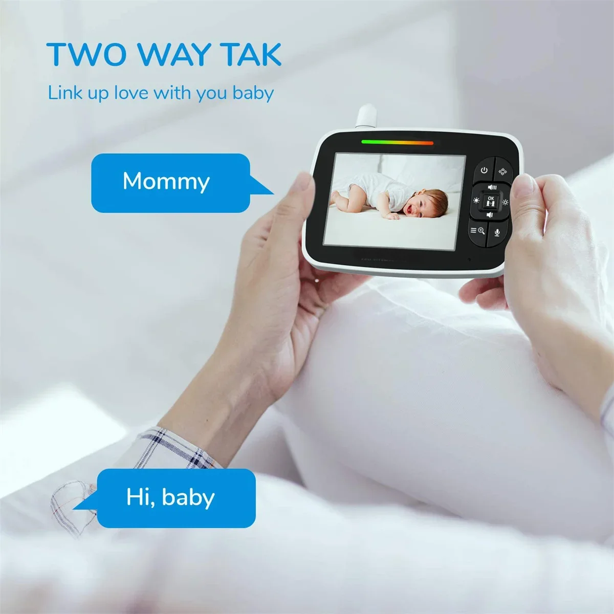 Babystar 3.5 Inch Video Baby Monitor HD Screen Baby Camera Night Vision Function Support Multi Camera ECO Mode Temperature