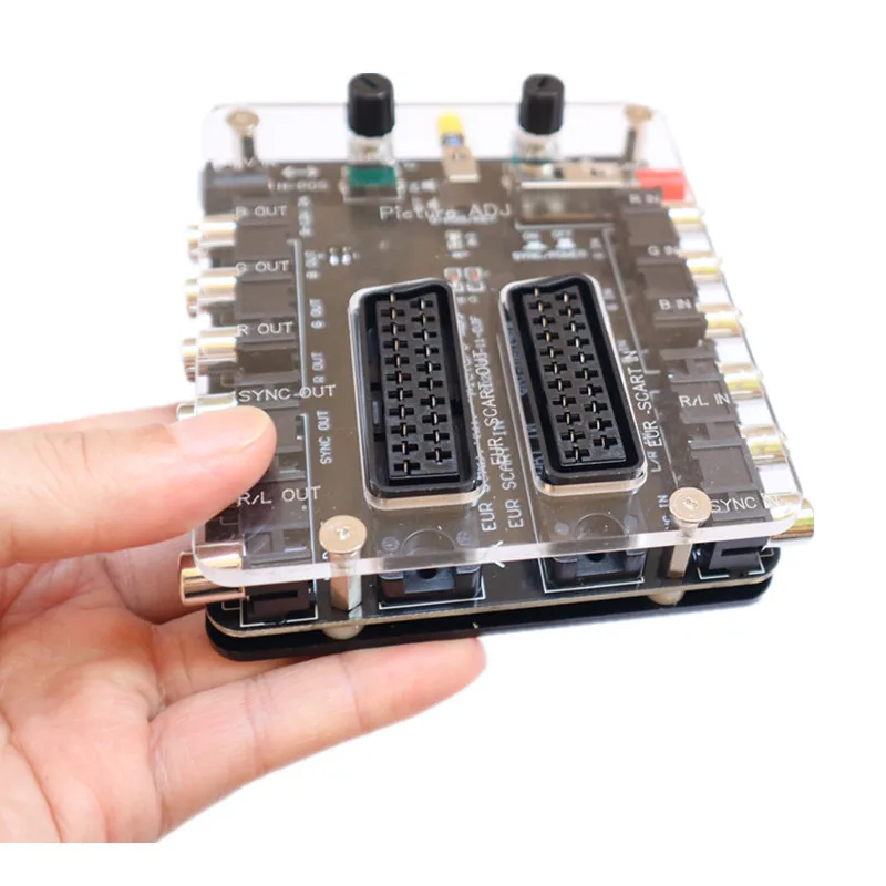 RGBS Adjustment picture position Converter with shell SCART Adjustable screen converting PCB for adjust Image Position