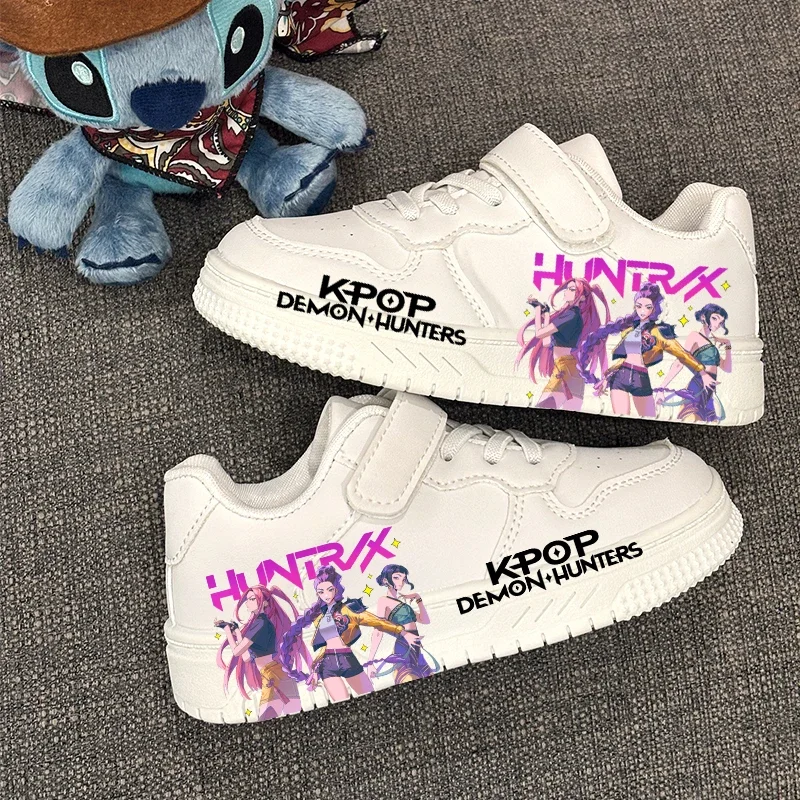 Autumn Children's Fashion Casual Shoes Kids Printed Design White Sport Shoes Boys Girls Anti-slip Outdoor Breathable Sneakers