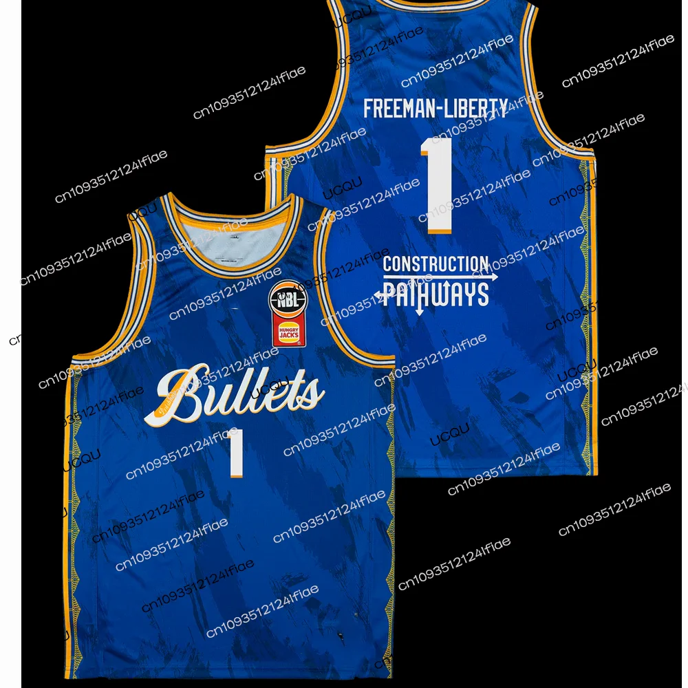 بريسبان الرصاص 25/26 المنزل كرة السلة جيرسي 2025 كرة السلة الأسترالية الكبار الرجال الرياضة سريعة الجافة سترة مروحة خاصة جيرسي كيت