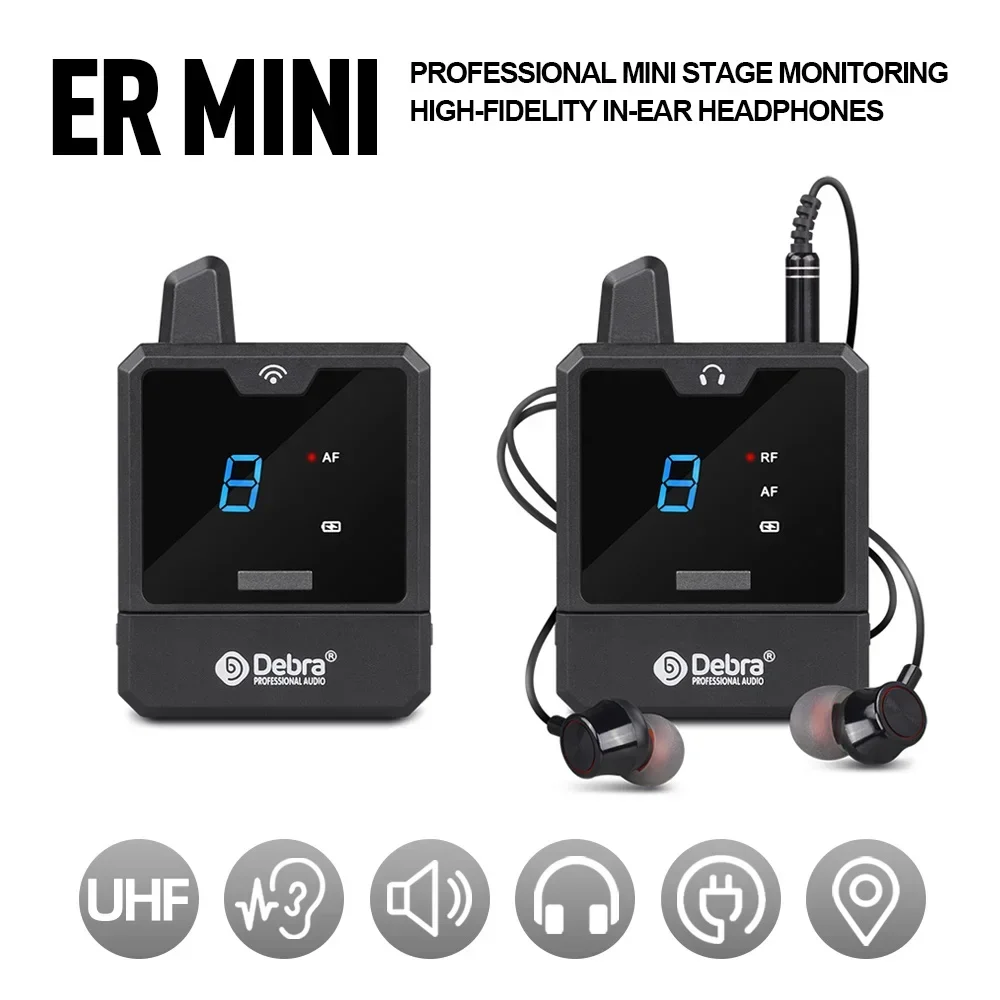 

Новые портативные беспроводные ушные мини-мониторы ER-Mini Встроенная перезаряжаемая литиевая батарея подходит для мониторинга сцены прямой трансляции