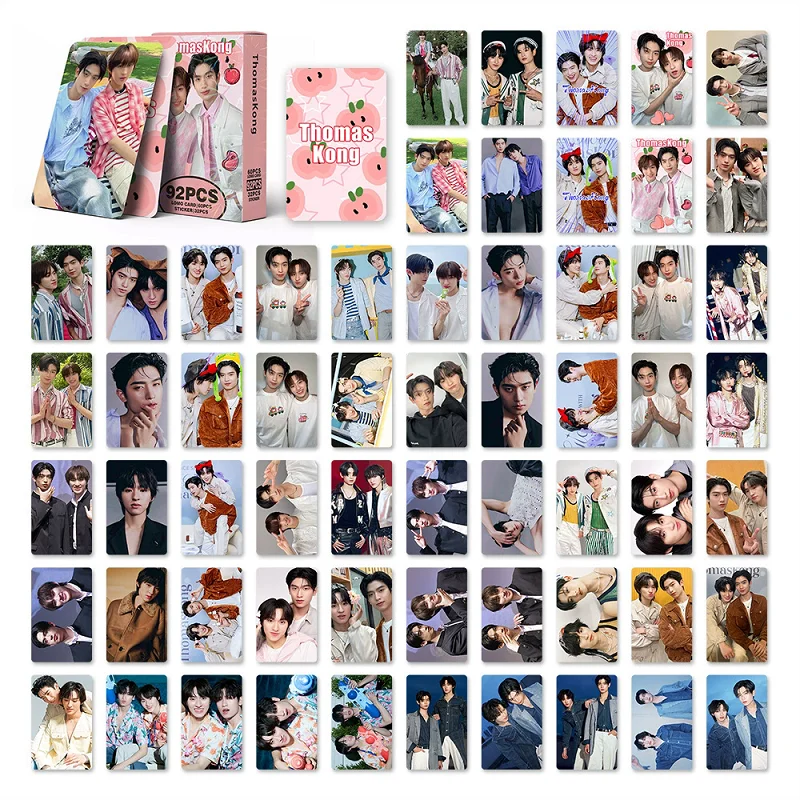 

Набор из 92 карточек ThomasKong Thai BL Star Lomo с наклейками - HD двусторонняя печать, коллекционные фотокарточки айдолов, подарок для фанатов