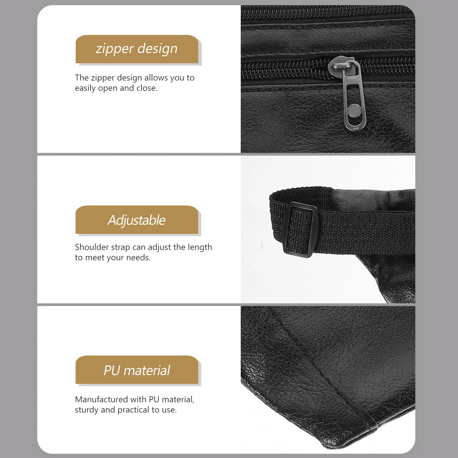 Black Pu Waist Bag … - image