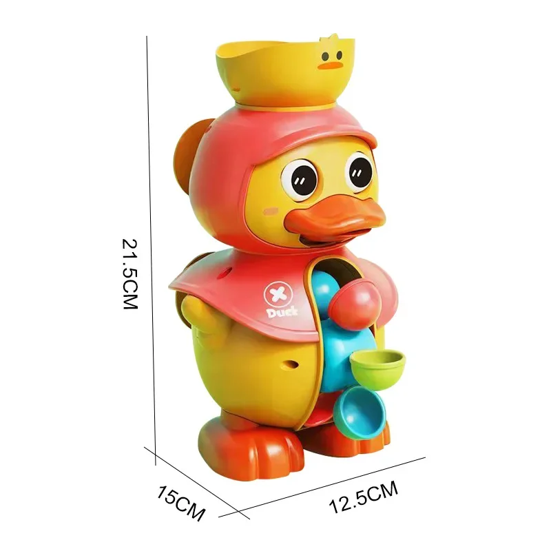 Kids Shower Bath Toys Cute Duck Bathtub Toys for Toddlers 1-4 Years Old with Rotating Water Wheels Bathroom Power Suction Water