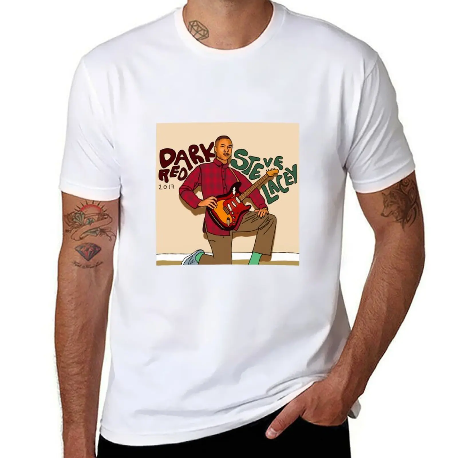 

Steve Lacey dark red album cover T-Shirt t shirt for man 100 percent cotton man t shirts cotton T-Shirt