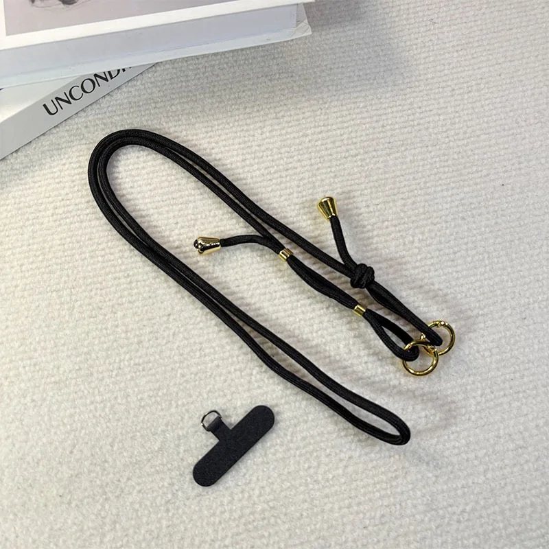 

Phone Strap Tab Ultra-thin Patch Adjustable Lanyard Detachable Anti-lost Metal Keychain for iPhone Samsung Phone Strap