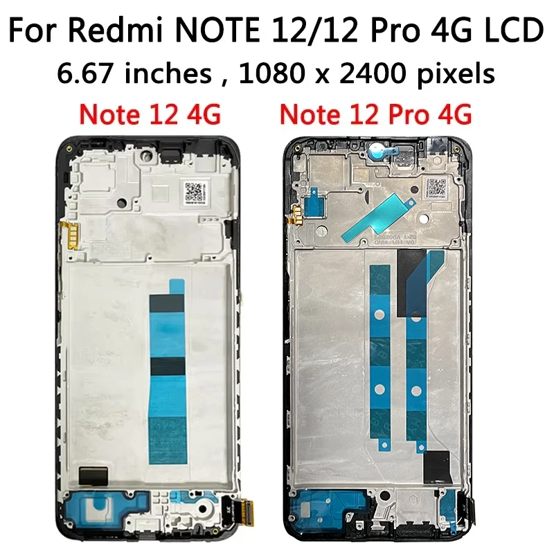 Test for Xiaomi Redmi Note 12 4G lcd 23021RAAE display screen digitizer Assembly for Redmi Note 12 pro 4G ‎2209116AG display