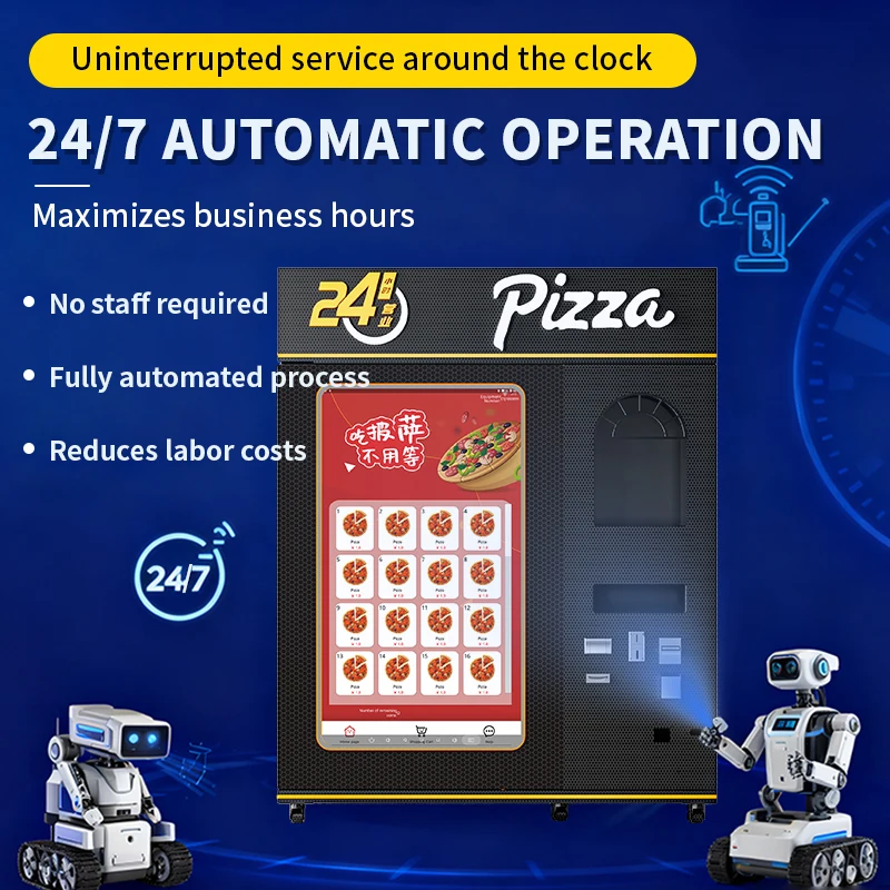 Indoor commercial intelligent self-heating fully automatic frozen pizza vending machine SDK touchscreen POS integration