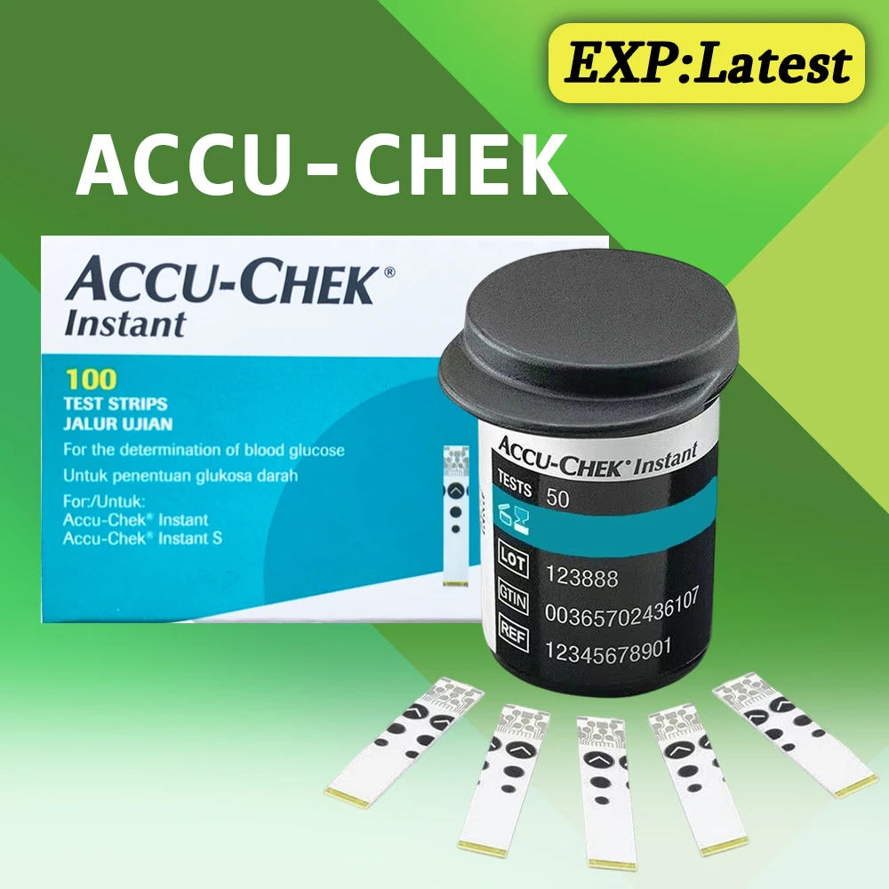 Tiras reactivas de glucosa en sangre ACCU CHECK Instant 50/100 unidades, accesorios para medidor de glucosa en sangre con combinación de lanceta