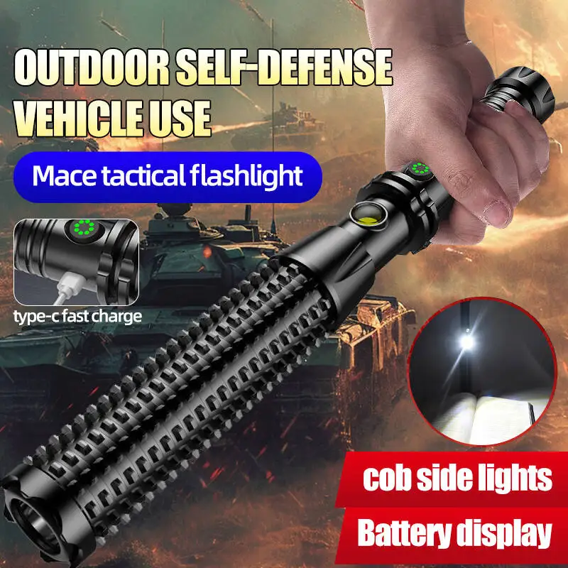 Wolf Tooth Lamp Rod Strong Light Charging Outdoor Super Bright Multi Functional Vehicle Retractable Self Defense Window Patrol