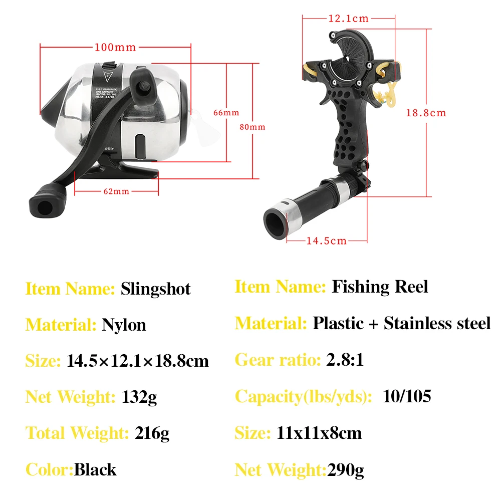 Archery Hunting Fishing Slingshot Catapult Slingbow Bow Arrow Bowfishing Kit Outdooring Shooting Fishing Hunting Fish Tool view 2